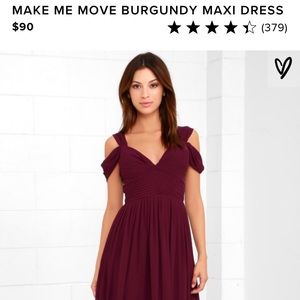 NWT Lulu’s Make Me Move burgundy dress